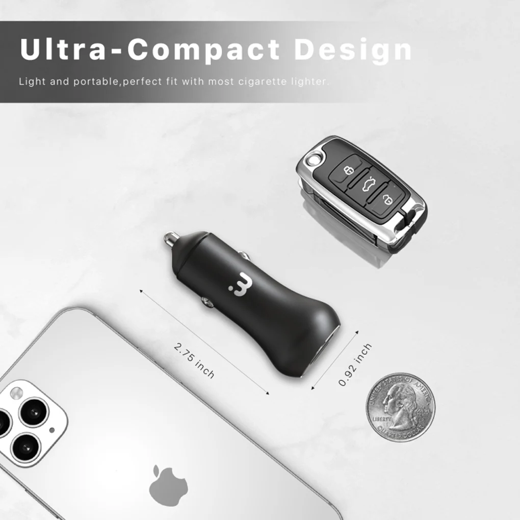 Dual Port USB-A and USB-C Fast Charging Car Charger - Image 5
